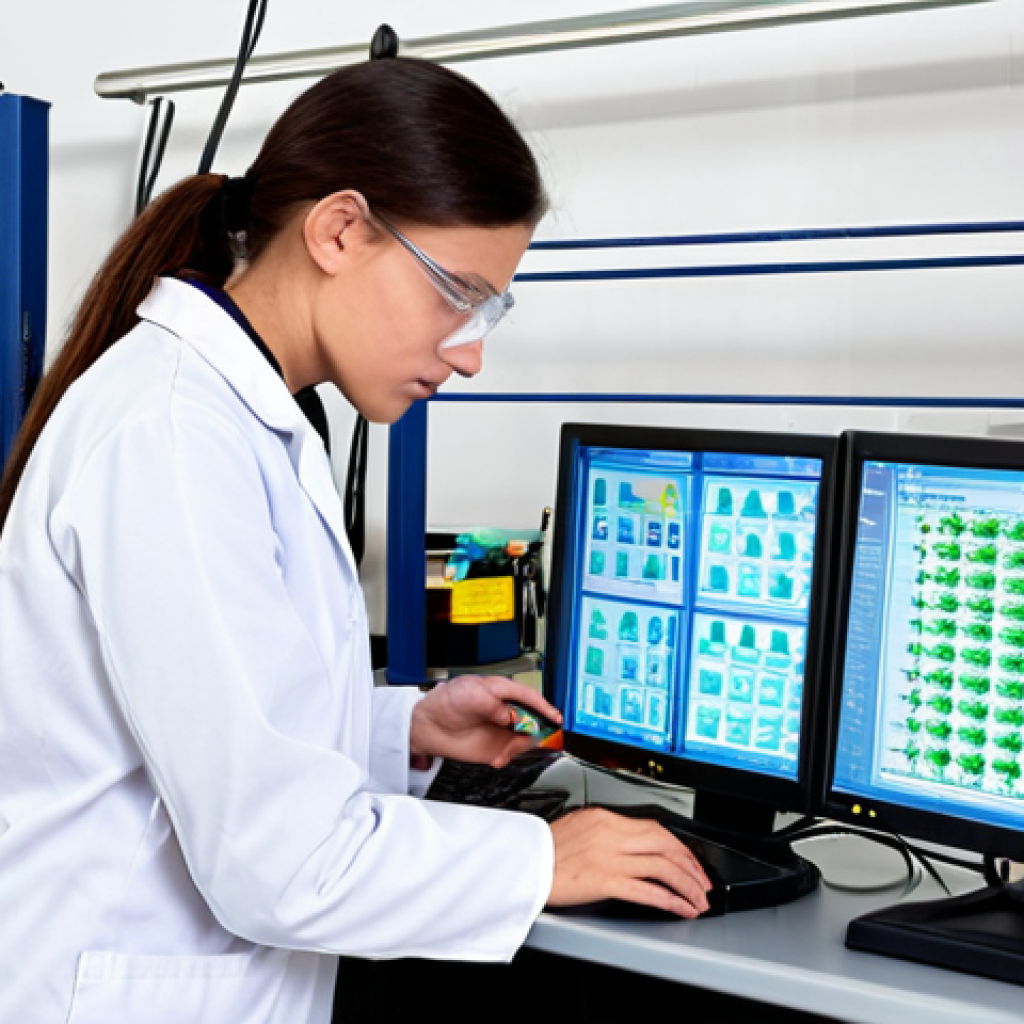 **Image Prompt for Technical Skills in Quality Control**: "A professional in a laboratory setting, analyzing agricultural products with advanced testing equipment. The scene should show modern automated quality control systems and data analysis software on screens, highlighting the importance of technical skills in agricultural quality control."