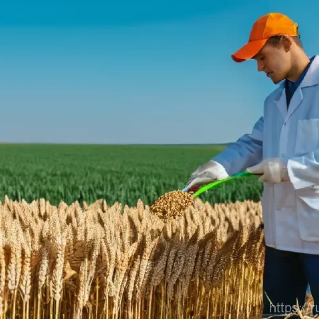 농산물품질관리사 필기와 실기 연계 공부법 - **Prompt:** A vibrant, sun-drenched agricultural field in the Krasnodar Krai region of Russia, stret...