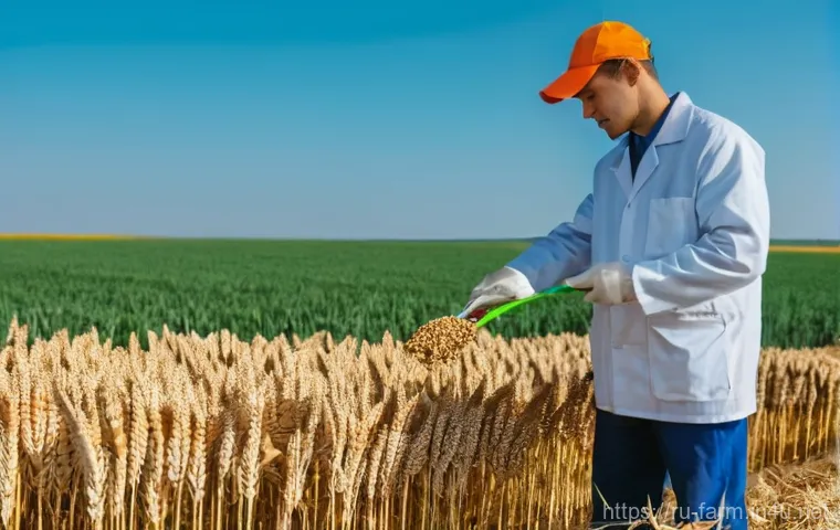 농산물품질관리사 필기와 실기 연계 공부법 - **Prompt:** A vibrant, sun-drenched agricultural field in the Krasnodar Krai region of Russia, stret...